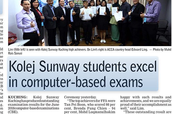 Sunway students excel in computer-based exams